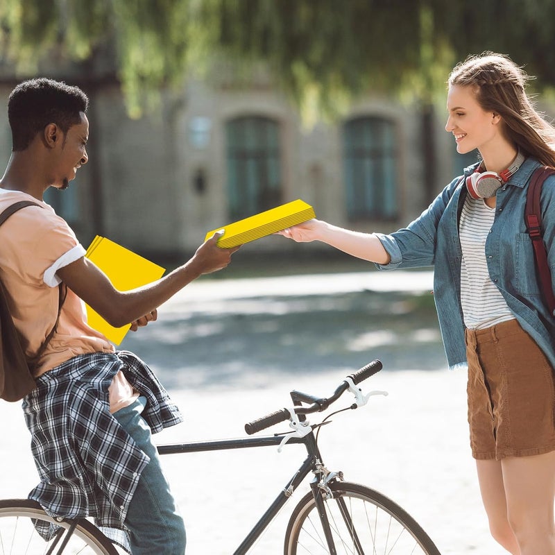 Jutom 50 Pcs 2 Pocket Glossy Paper Folders Glossy Paper Laminated Portfolios, Letter Size, Presentation Folders with Pockets for Office Teacher Worker Supplies(Yellow Color) - Image 5